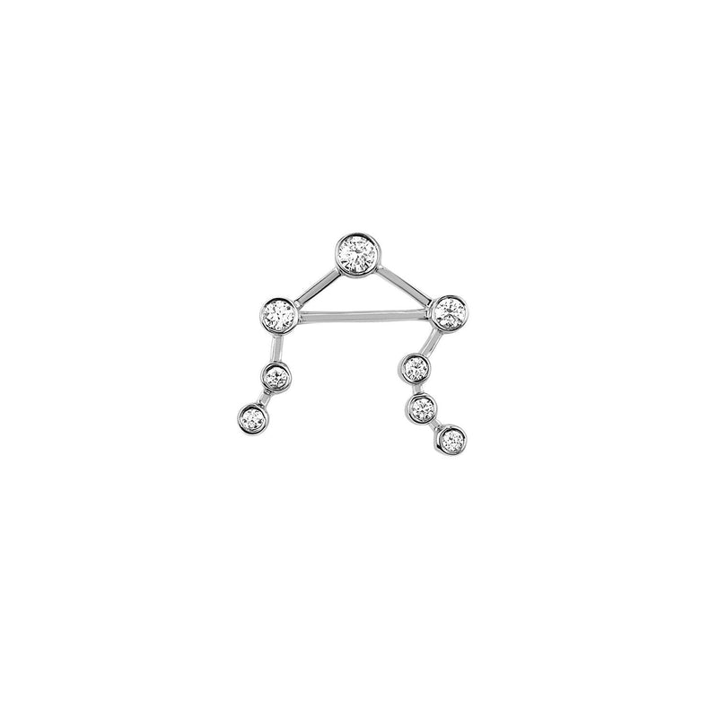 Petite Libra Diamond Constellation Studs White Gold Single Left by Logan Hollowell Jewelry
