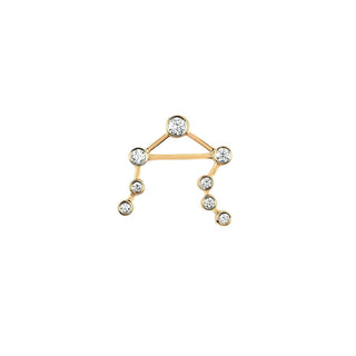 Baby Libra Diamond Constellation Studs Yellow Gold Single Left  by Logan Hollowell Jewelry
