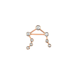 Baby Libra Diamond Constellation Studs Rose Gold Single Right  by Logan Hollowell Jewelry