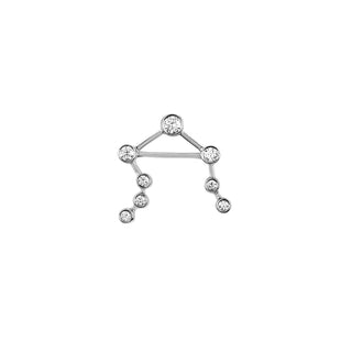 Baby Libra Diamond Constellation Studs White Gold Single Right  by Logan Hollowell Jewelry