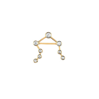 Baby Libra Diamond Constellation Studs Yellow Gold Single Right  by Logan Hollowell Jewelry