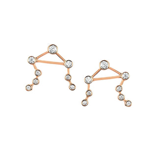 Baby Libra Diamond Constellation Studs Rose Gold Pair  by Logan Hollowell Jewelry