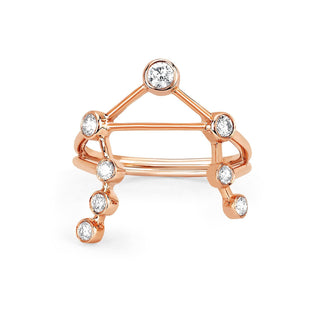Libra Diamond Constellation Ring Rose Gold 3  by Logan Hollowell Jewelry