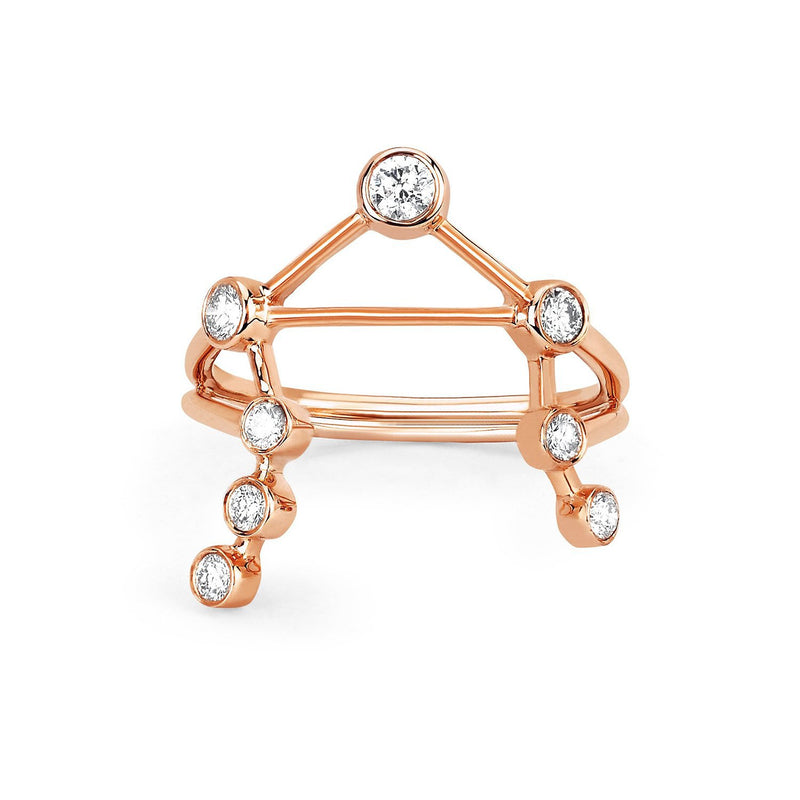 Libra Diamond Constellation Ring Rose Gold 3  by Logan Hollowell Jewelry