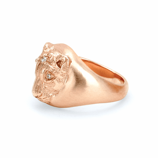 Baby Lioness Signet Ring    by Logan Hollowell Jewelry