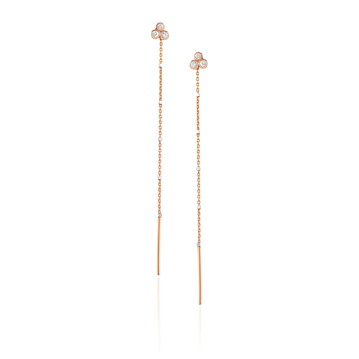 Triple Diamond Shooting Star Half Thread Through Earring by Logan Hollowell Jewelry
