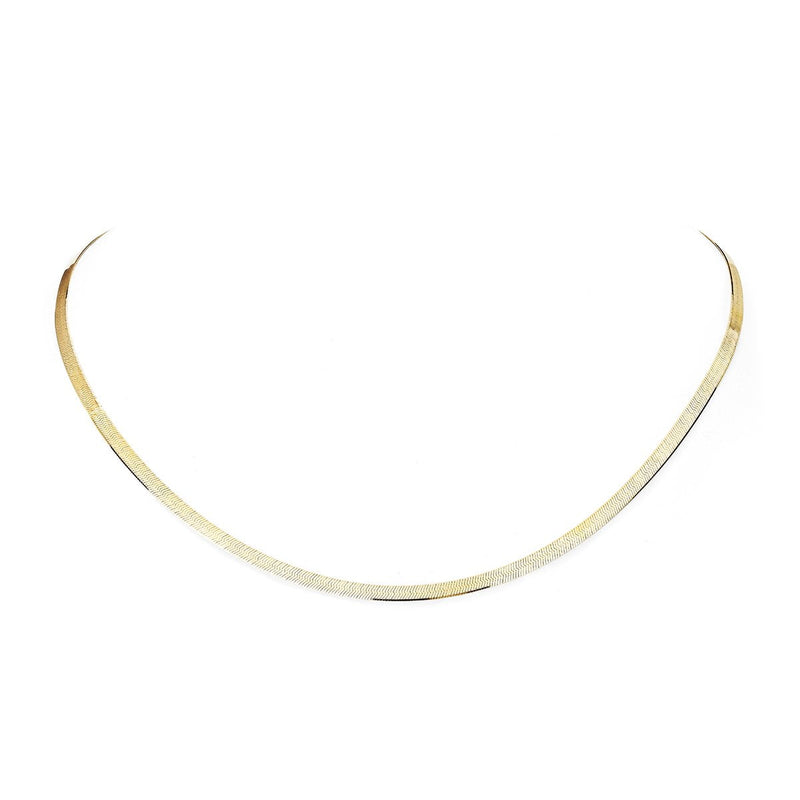 Small Liquid Gold Herringbone Necklace | Ready to Ship 18" by Logan Hollowell Jewelry