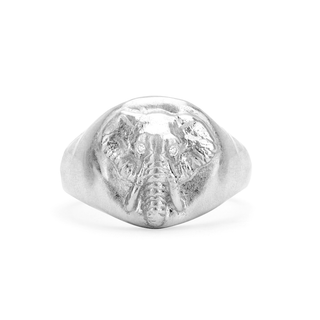 Lucky Tembo Signet Ring White Gold 2.5  by Logan Hollowell Jewelry