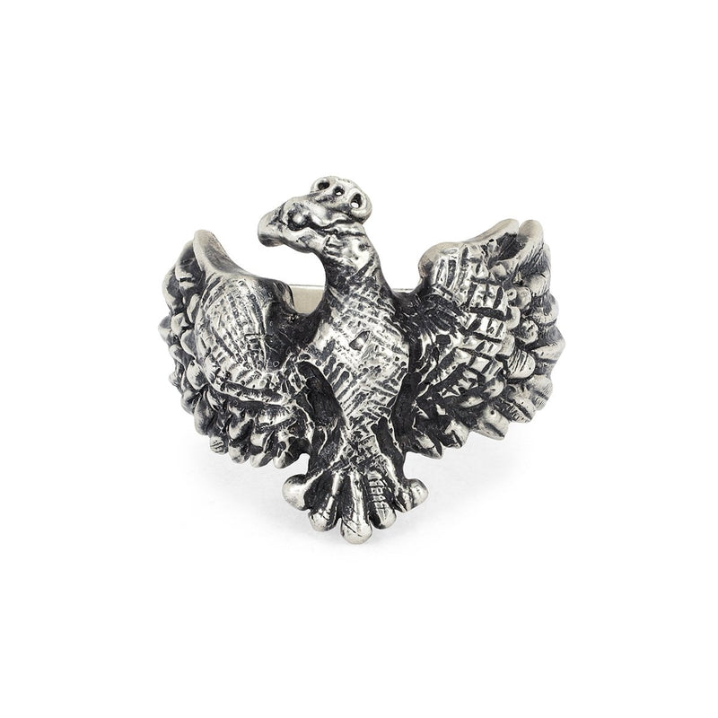 Men's Phoenix Ring Oxidized Silver 9 by Logan Hollowell Jewelry