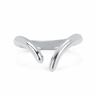 Men's Solid Tusk Ring White Gold 8  by Logan Hollowell Jewelry