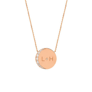 Custom Mini Moon Necklace with Star Set Diamond – Logan Hollowell