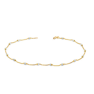 Mooncut Anklet | Ready to Ship Yellow Gold   by Logan Hollowell Jewelry