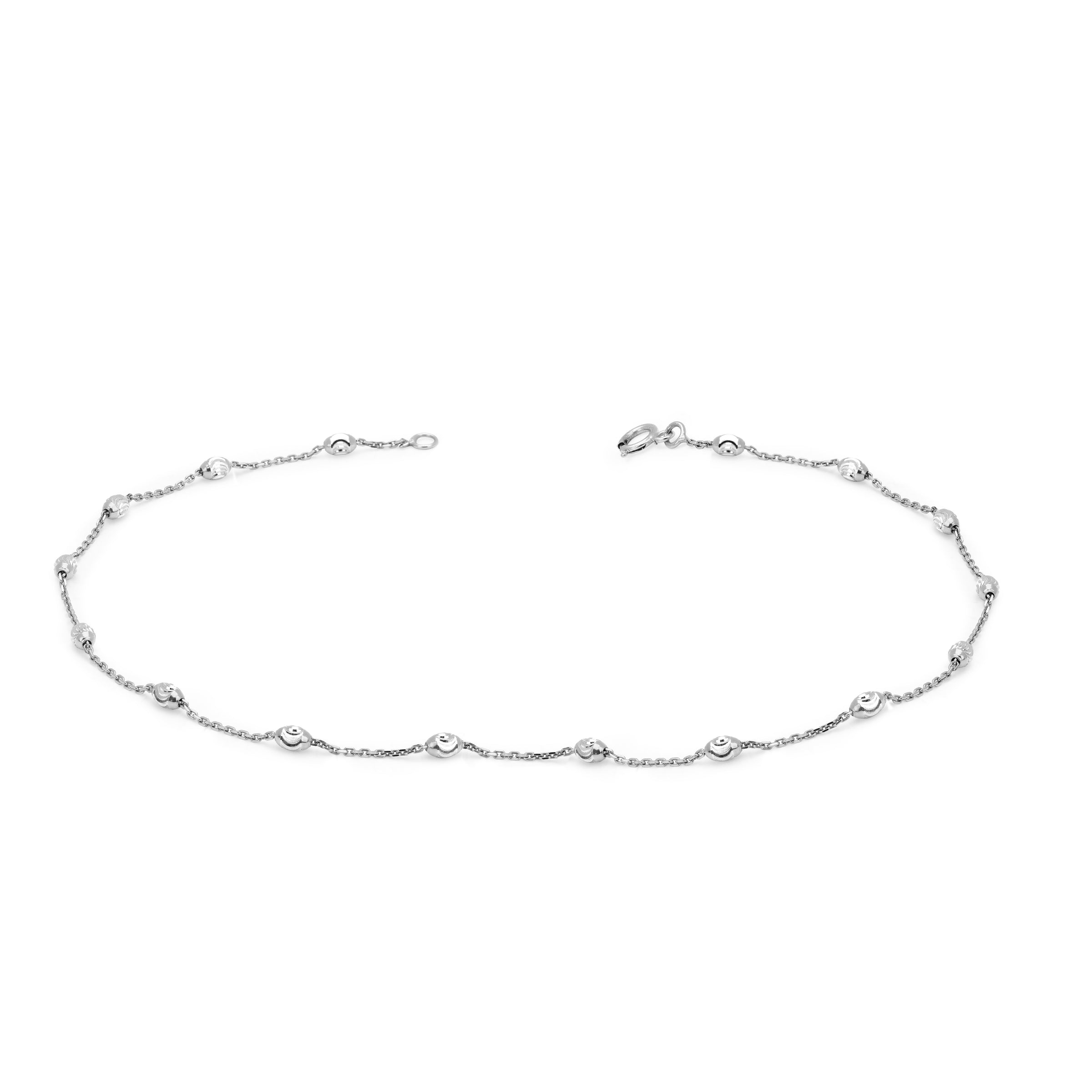 Mooncut Anklet White Gold   by Logan Hollowell Jewelry