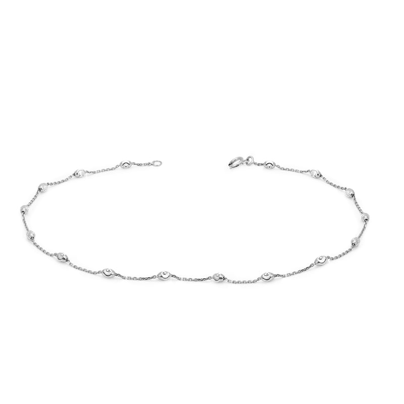 Mooncut Anklet White Gold   by Logan Hollowell Jewelry