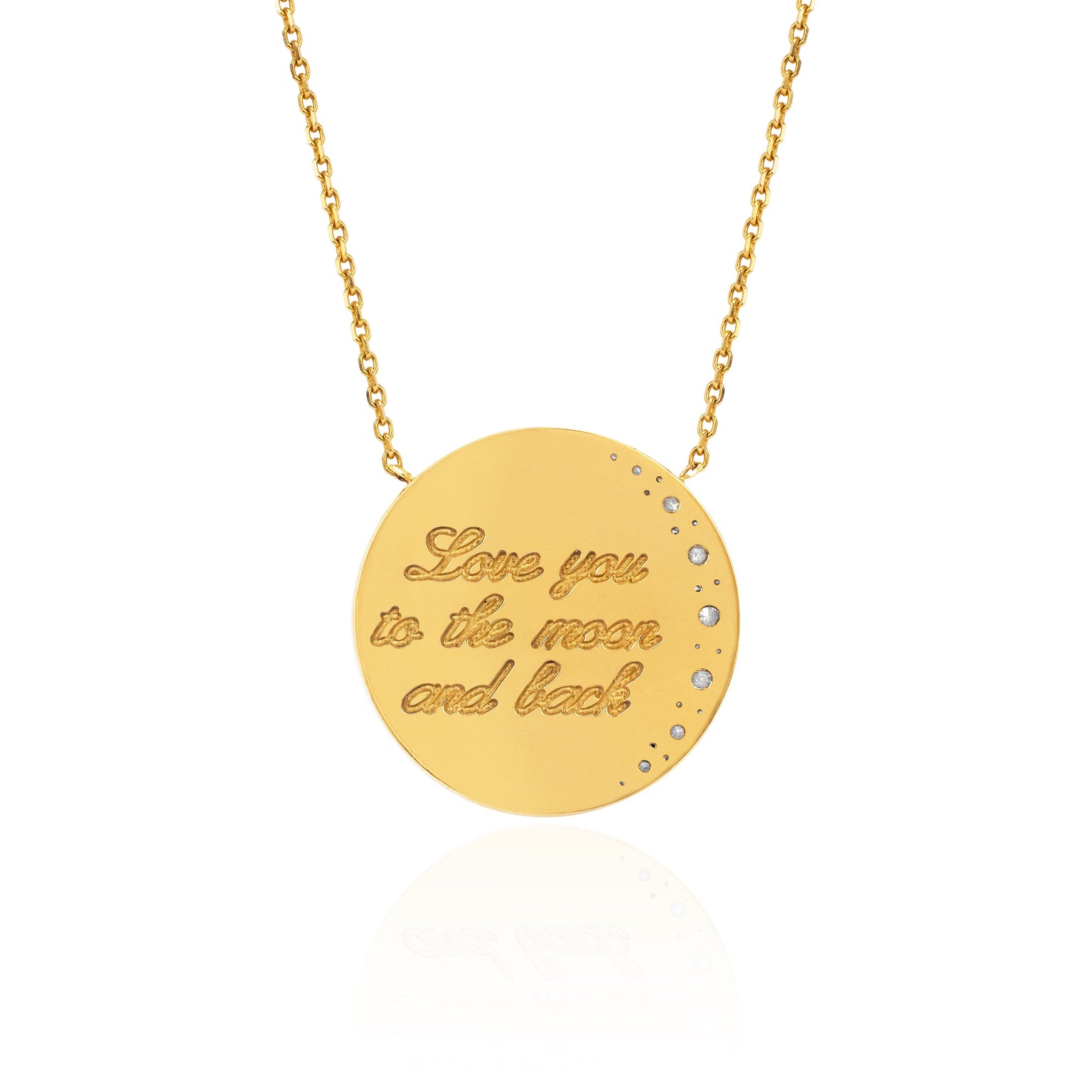 Custom Classic "Love You To The Moon and Back" Necklace with Diamonds    by Logan Hollowell Jewelry