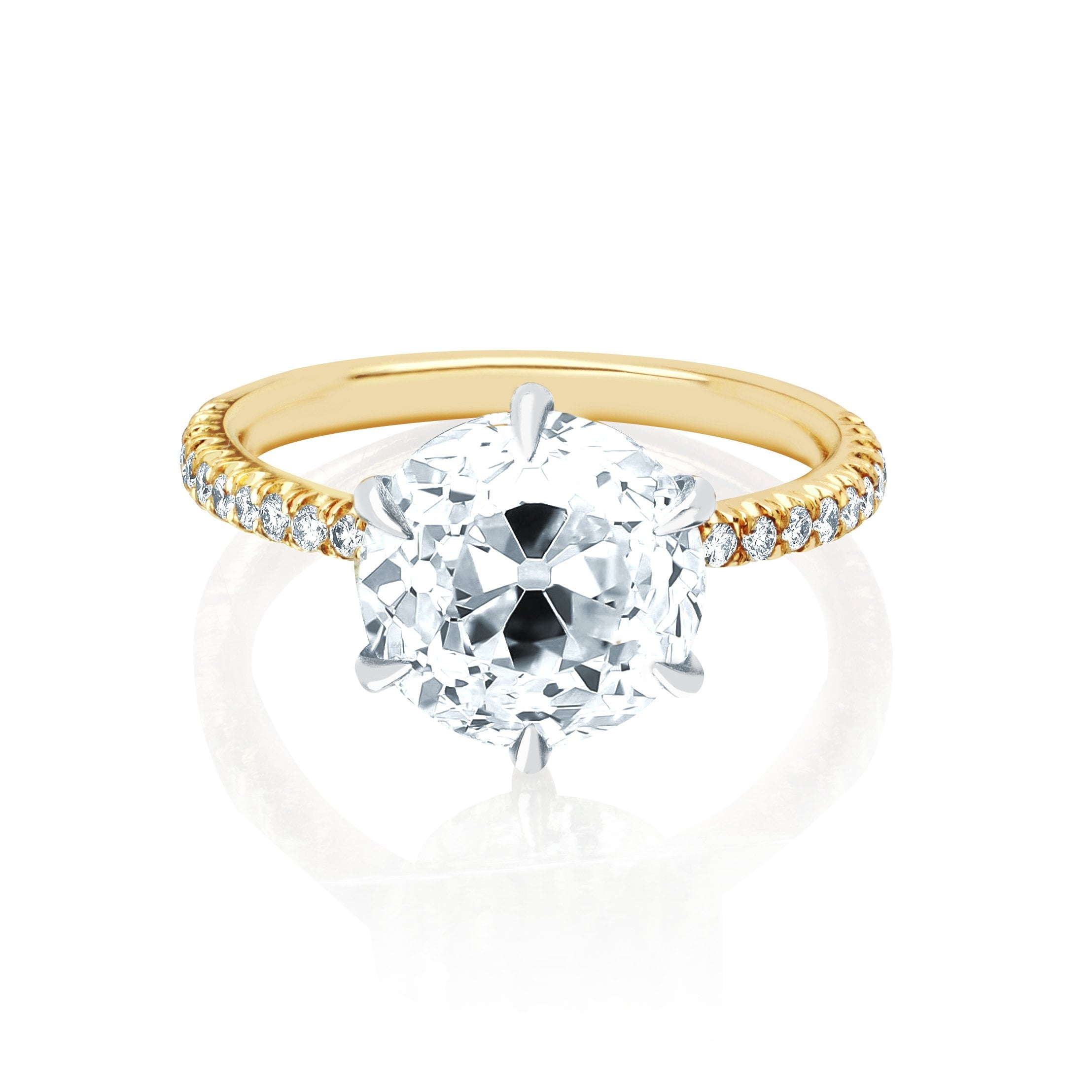 3.27ct Fancy Yellow Old Mine Cut Diamond Engagement Ring – Mark Broumand