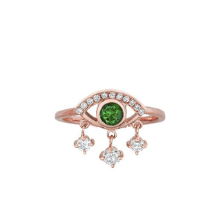 Emerald Eye of Emotions Ring Rose Gold 3  by Logan Hollowell Jewelry