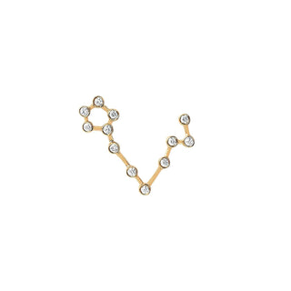 Baby Pisces Diamond Constellation Earring | Ready to Ship Yellow Gold Single Left  by Logan Hollowell Jewelry