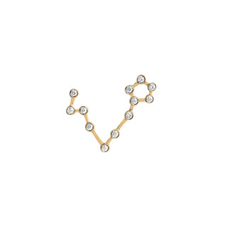 Baby Pisces Diamond Constellation Earring | Ready to Ship Yellow Gold Single Right  by Logan Hollowell Jewelry