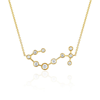 Scorpio White Sapphire Constellation Necklace | Ready to Ship Yellow Gold by Logan Hollowell Jewelry