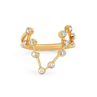 Pisces Diamond Constellation Ring Yellow Gold 3  by Logan Hollowell Jewelry