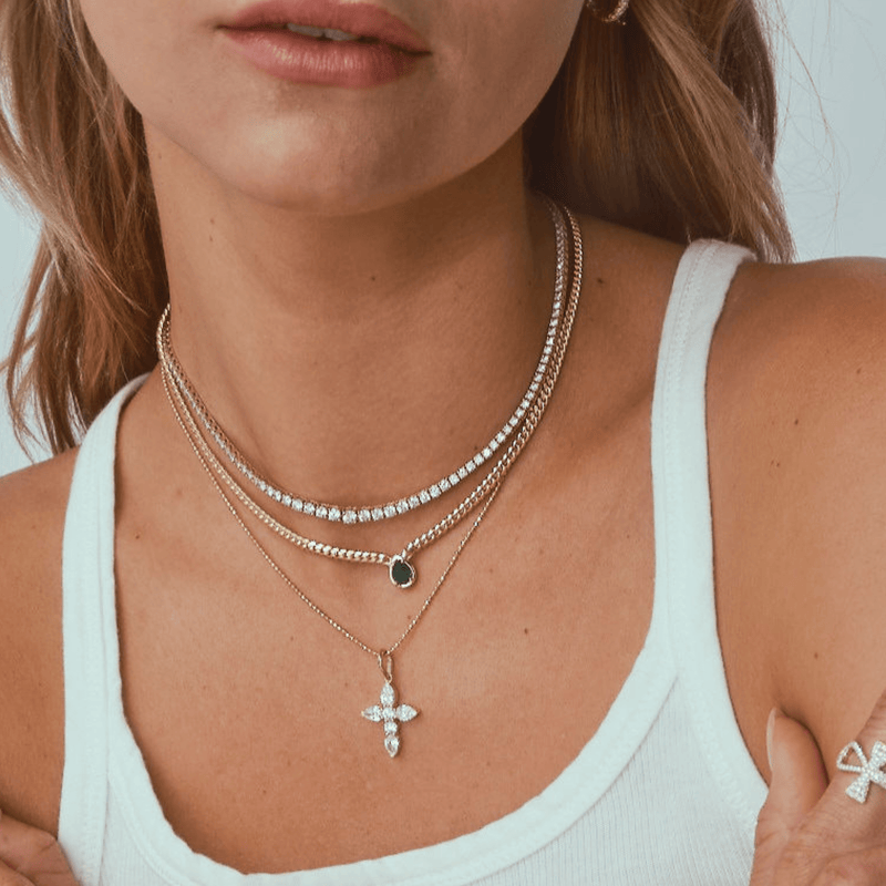 Water Drop Emerald Cuban Choker by Logan Hollowell Jewelry