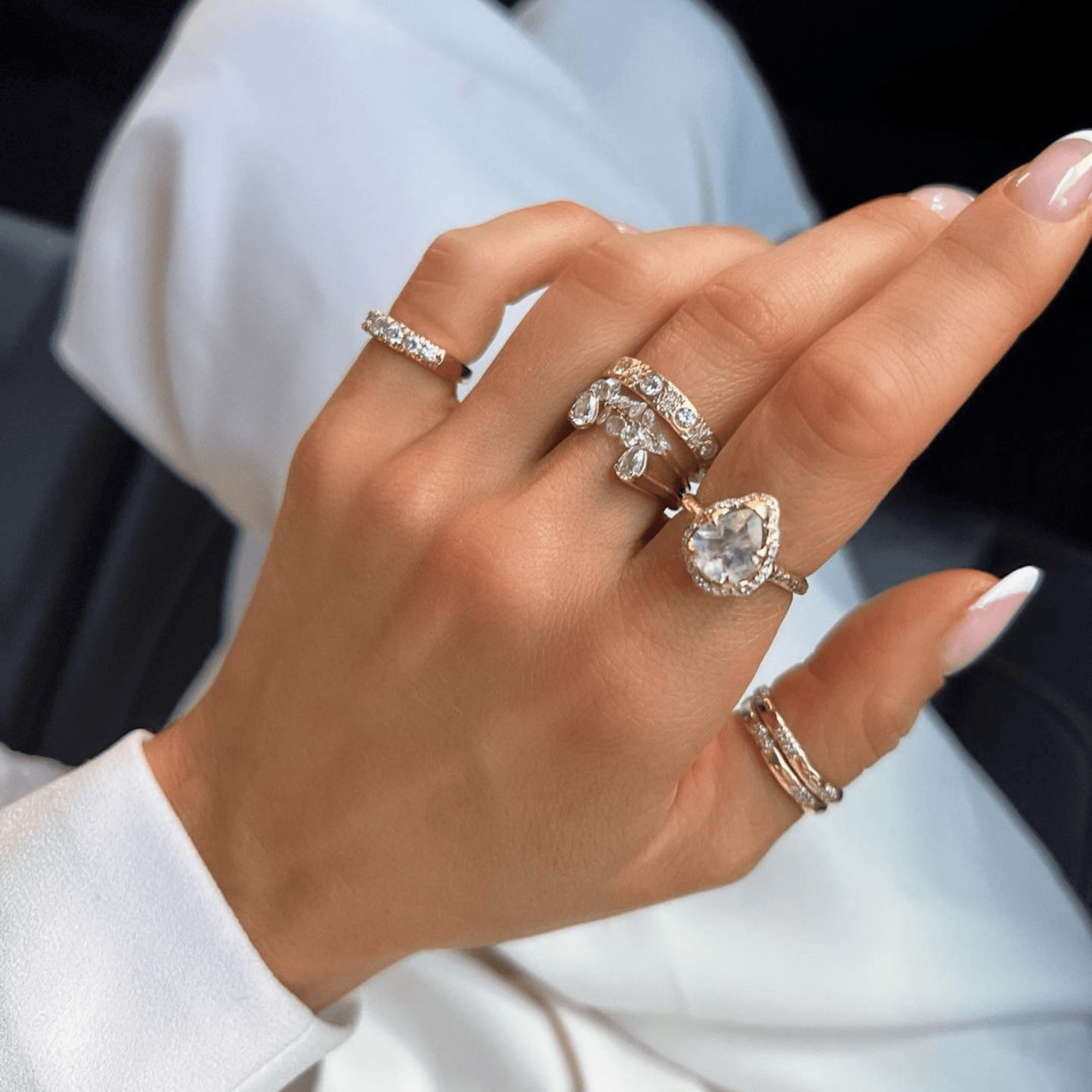 Atlantis Double Diamond Ring by Logan Hollowell Jewelry