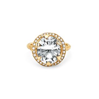 Baby Queen Oval Diamond Setting with Full Pavé Halo    by Logan Hollowell Jewelry