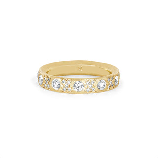 Queen Pavé Diamond Band 4 Yellow Gold  by Logan Hollowell Jewelry