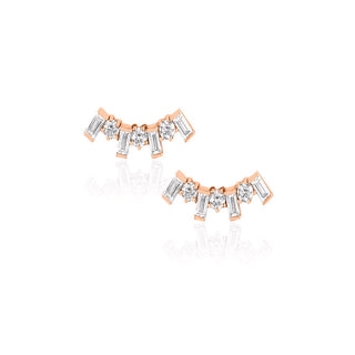 Deco Queen Studs Pair Rose Gold  by Logan Hollowell Jewelry