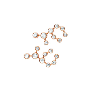 Baby Virgo Diamond Constellation Studs Rose Gold Pair  by Logan Hollowell Jewelry