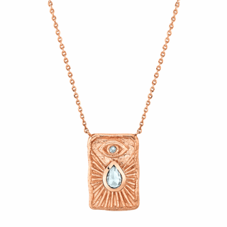 Angel Eye Shield Necklace Rose Gold 16"-18"  by Logan Hollowell Jewelry