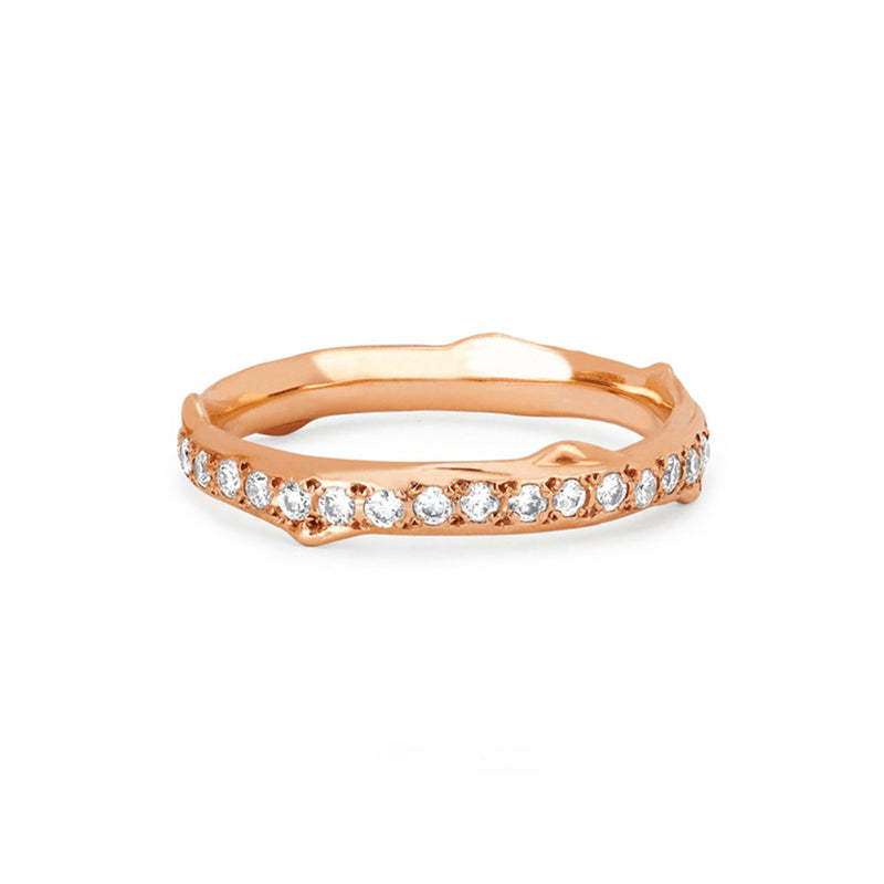 Rose Thorn Pavé Diamond Band | Ready to Ship Rose Gold 6 by Logan Hollowell Jewelry