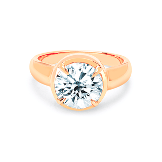 Round Diamond Solitaire Setting with Tapered Cloud Fit Band Rose Gold   by Logan Hollowell Jewelry