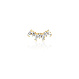Deco Queen Studs Single Earring Yellow Gold  by Logan Hollowell Jewelry