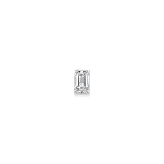 Diamond Emerald Cut Prong Stud White Gold Single Earring  by Logan Hollowell Jewelry
