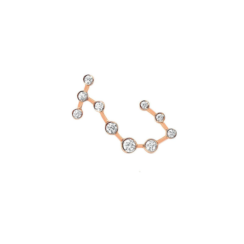 Petite Scorpio Diamond Constellation Studs Rose Gold Single Right by Logan Hollowell Jewelry