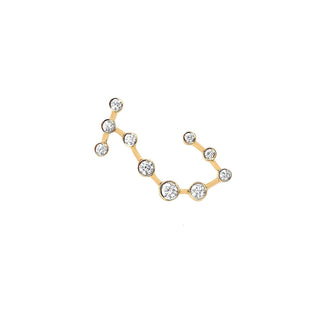 Baby Scorpio Diamond Constellation Studs Yellow Gold Single Right  by Logan Hollowell Jewelry
