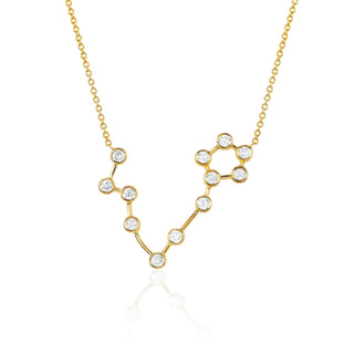 Pisces Constellation Necklace Yellow Gold   by Logan Hollowell Jewelry