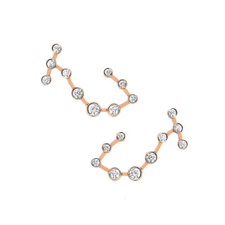 Baby Scorpio Diamond Constellation Studs Rose Gold Pair  by Logan Hollowell Jewelry