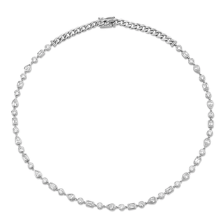 Diana Bezel Diamond Cuban Necklace    by Logan Hollowell Jewelry