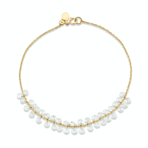 Eau de Rose Cut Diamond Bracelet Yellow Gold 7" by Logan Hollowell Jewelry