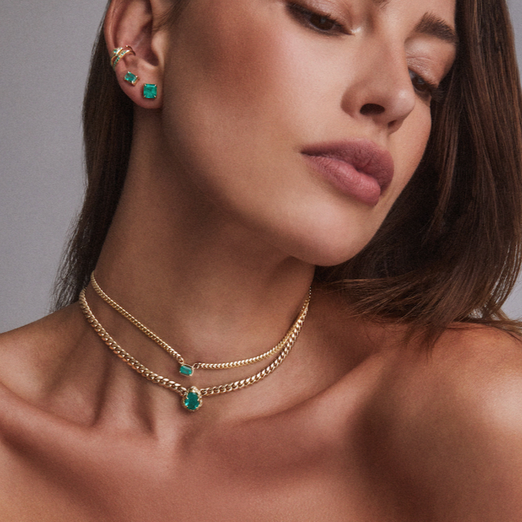 Akoya Pearl And Emerald Choker Necklace – YI COLLECTION