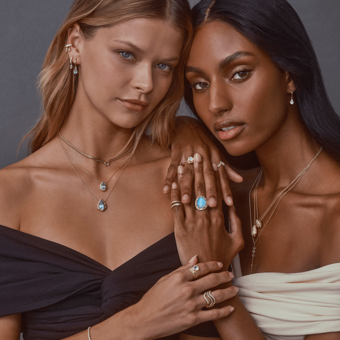 Baby Queen Water Drop Aquamarine Necklace with Full Pavé Diamond Halo    by Logan Hollowell Jewelry