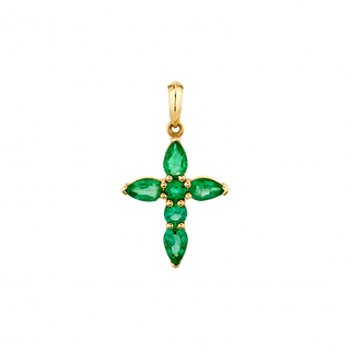 Medium Emerald Faith Pendant Pendant Only Yellow Gold  by Logan Hollowell Jewelry