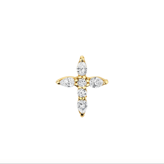 Small Diamond Faith Pendant Pendant Only Yellow Gold  by Logan Hollowell Jewelry