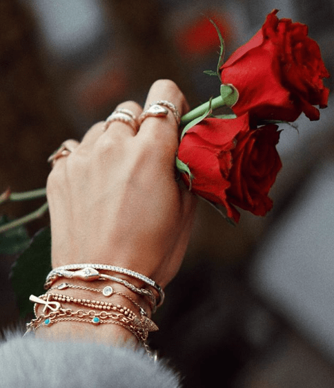 3 Diamond Orbit Bezel Bracelet    by Logan Hollowell Jewelry