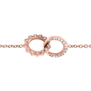 Pavé Diamond Interlocking Unity Bracelet Rose Gold   by Logan Hollowell Jewelry