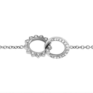 Pavé Diamond Interlocking Unity Bracelet White Gold   by Logan Hollowell Jewelry