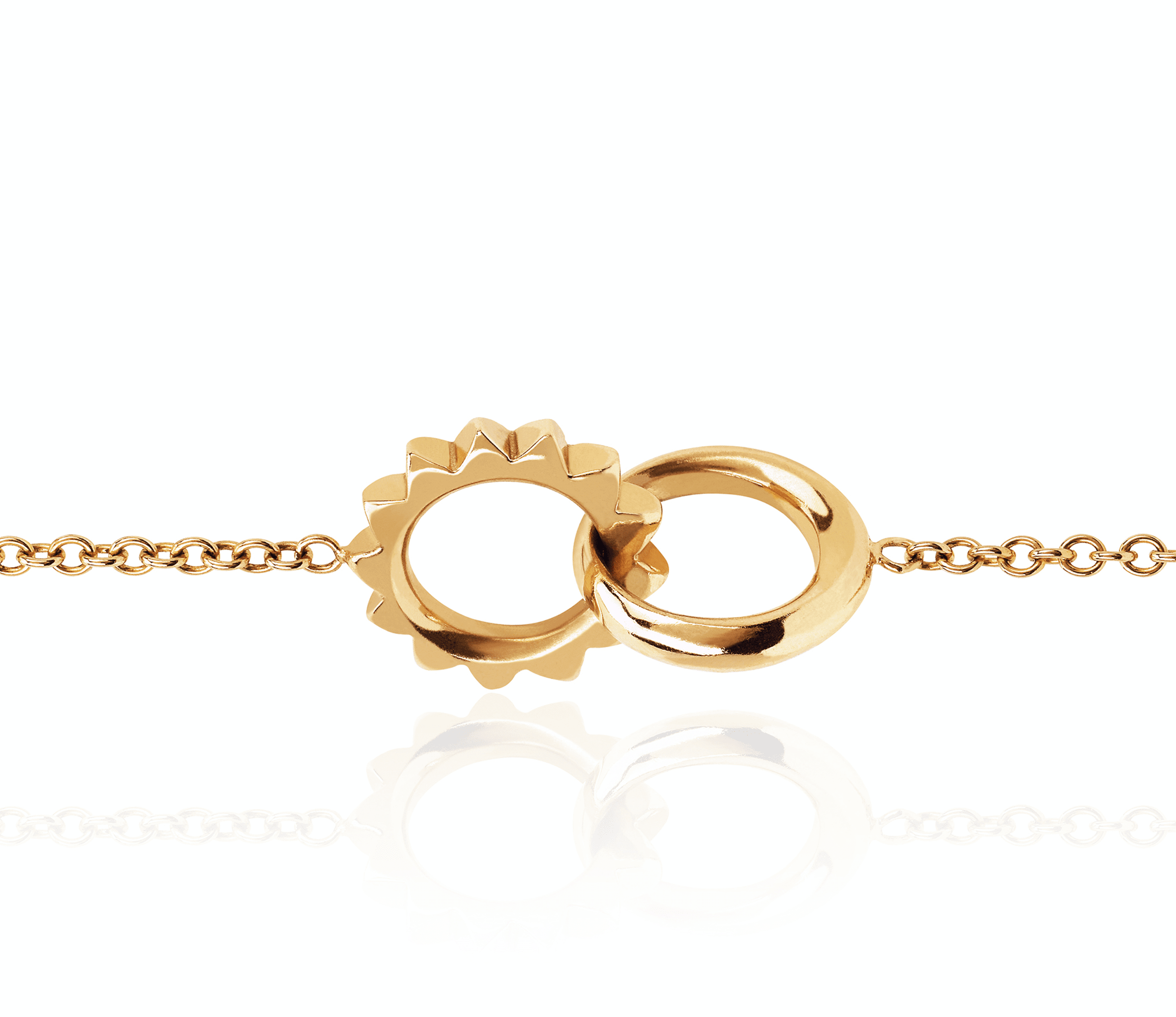 Interlocking Unity Solid Gold Bracelet Yellow Gold   by Logan Hollowell Jewelry